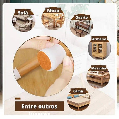 Kit com 16 Peças de Protetor de Pés de Móveis em Silicone