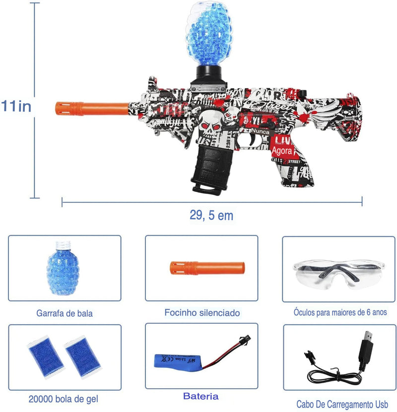 Ak47 de Bolinhas de Gel Orbeez + Kit Completo de Brinde