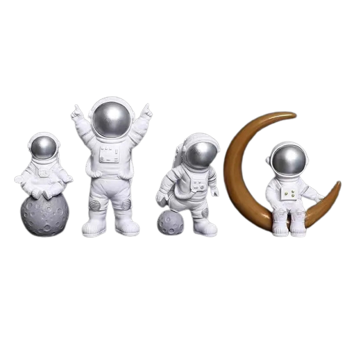 Escultura Decorativa Astronauta - 4 peças